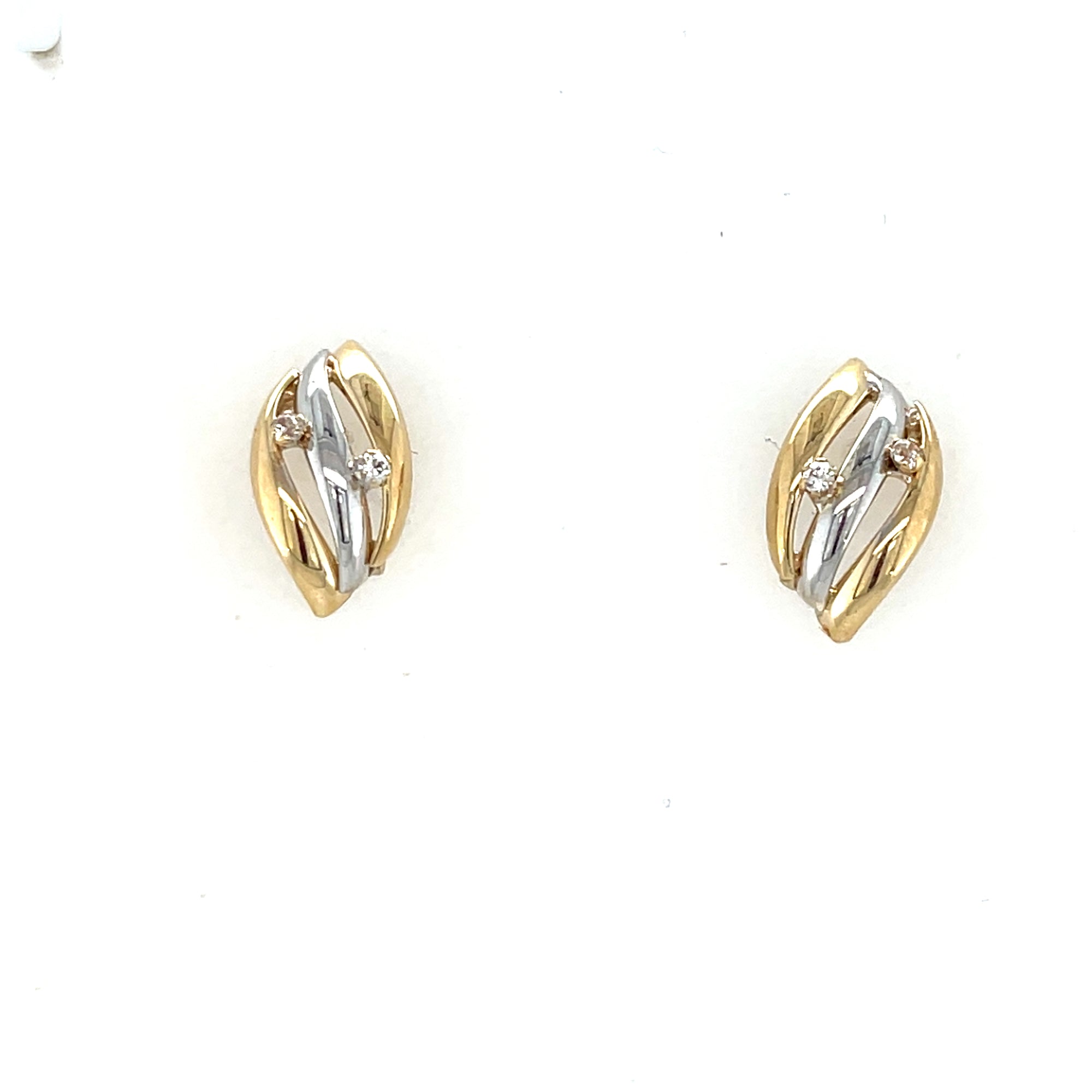 9kt Gold Two Tone Earrings