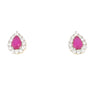 9kt Gold Pear Shaped Ruby Earrings