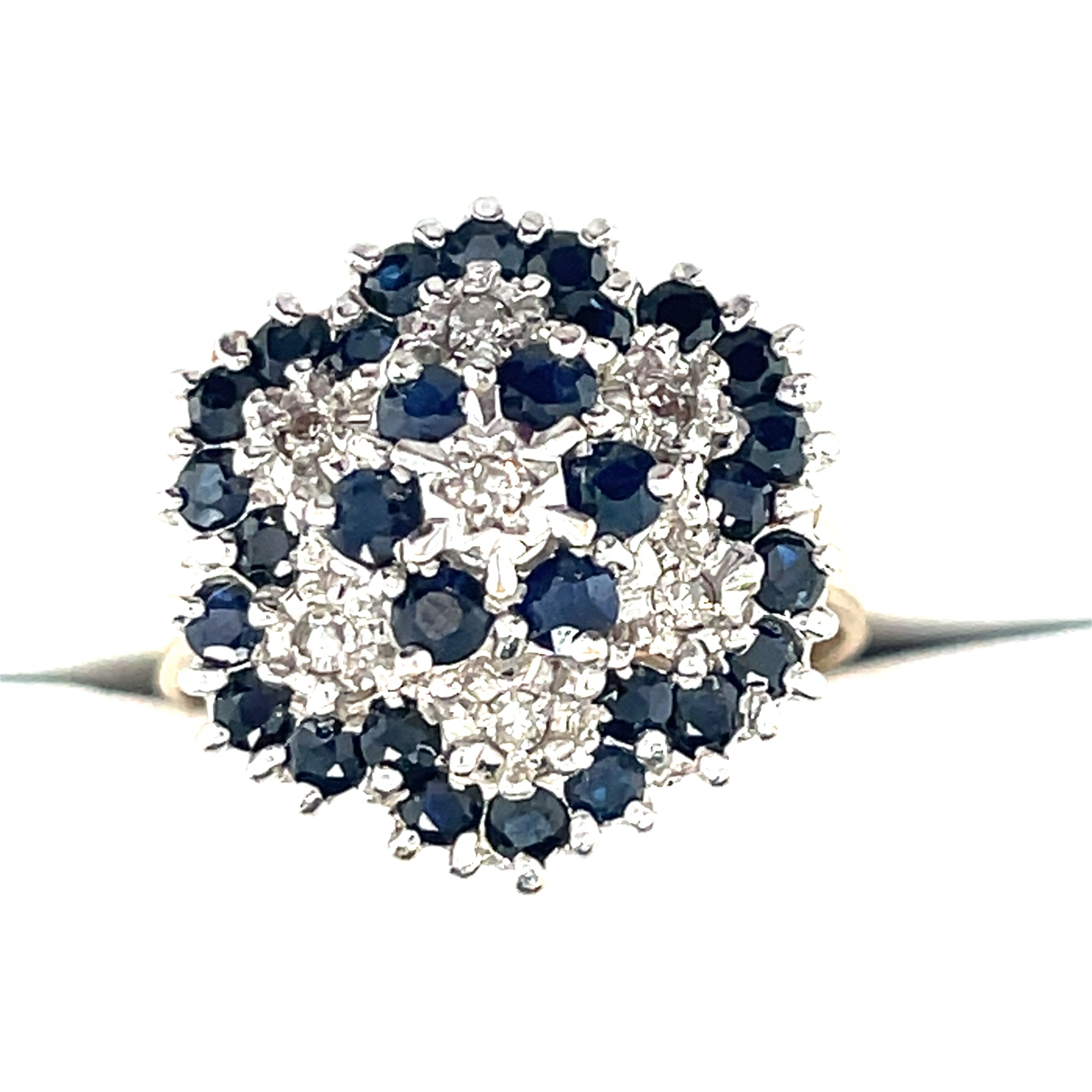 9kt Gold Vintage Sapphire &amp; Diamond Ring