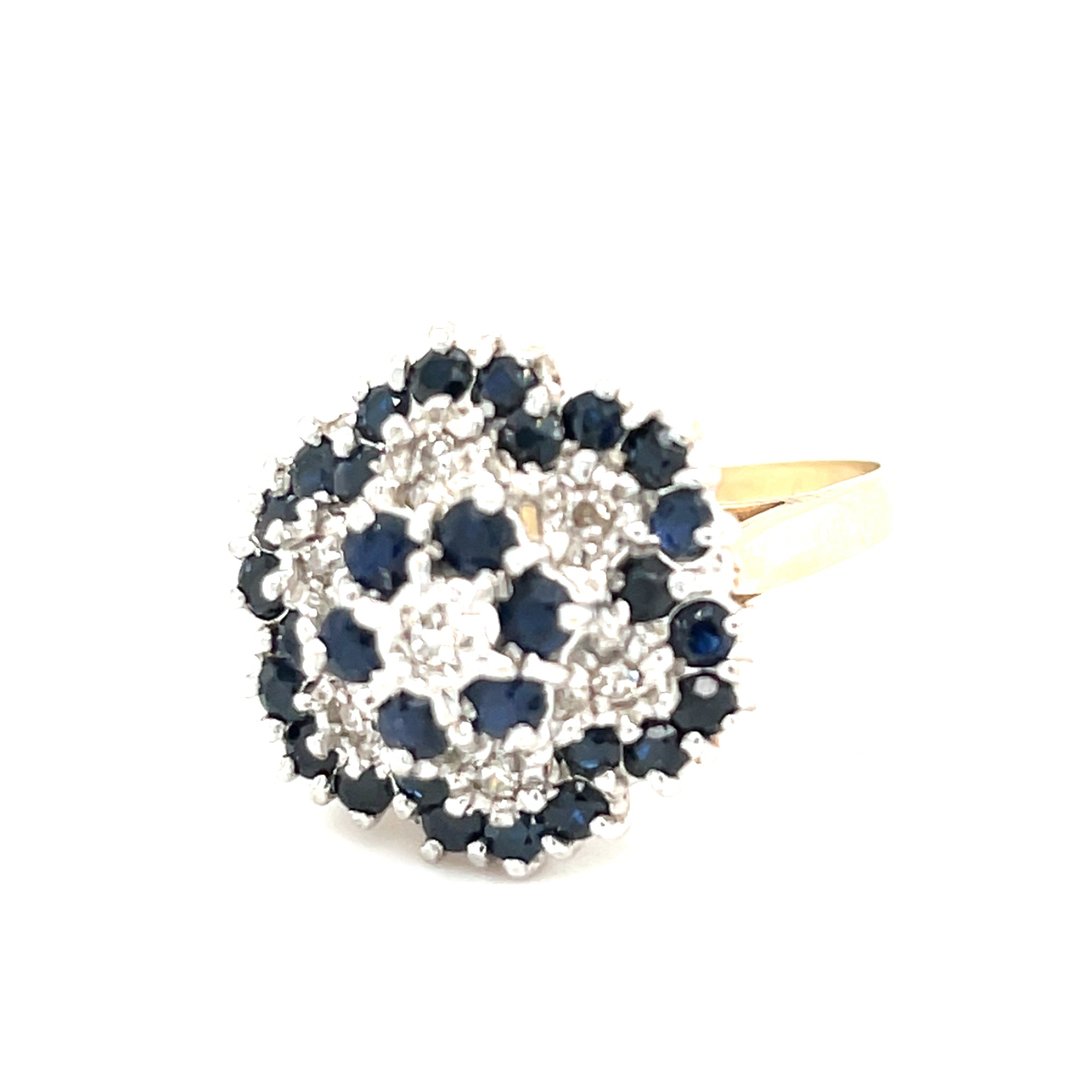 9kt Gold Vintage Sapphire &amp; Diamond Ring