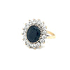 9kt Gold Sapphire Cluster Ring