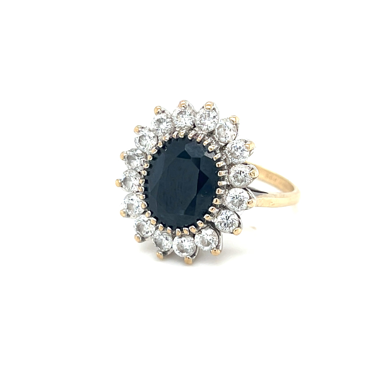 9kt Gold Sapphire Cluster Ring