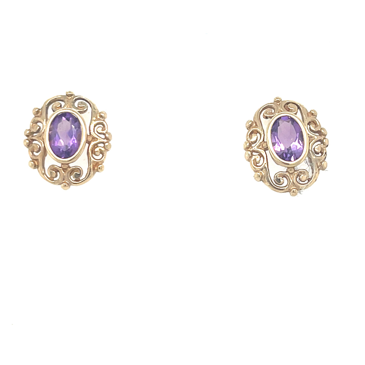 9kt Gold Amethyst Earrings
