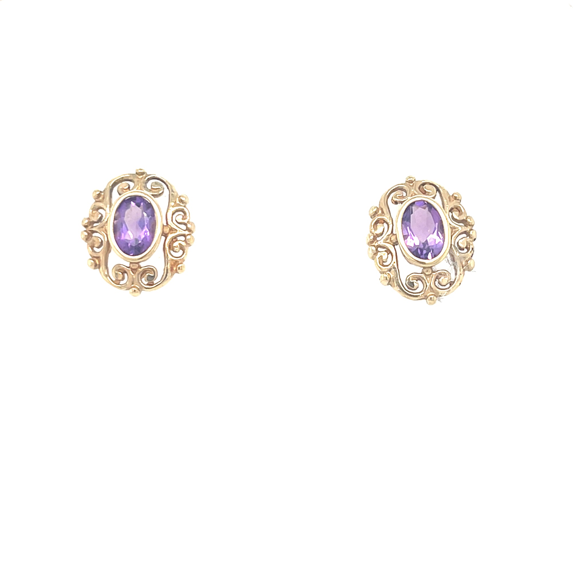 9kt Gold Amethyst Earrings