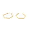9kt Gold Hexagon Hoop Earrings