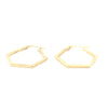 9kt Gold Hexagon Hoop Earrings