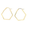 9kt Gold Hexagon Hoop Earrings