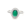 Sterling Silver Emerald Stoneset Ring