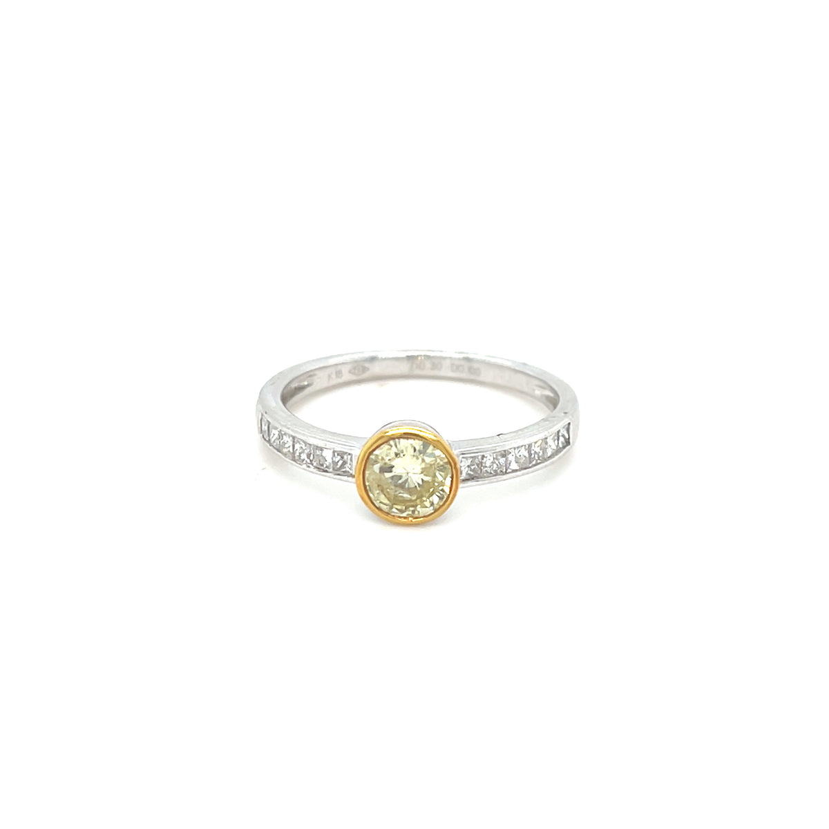 18kt White Gold Yellow Diamond Engagement Ring