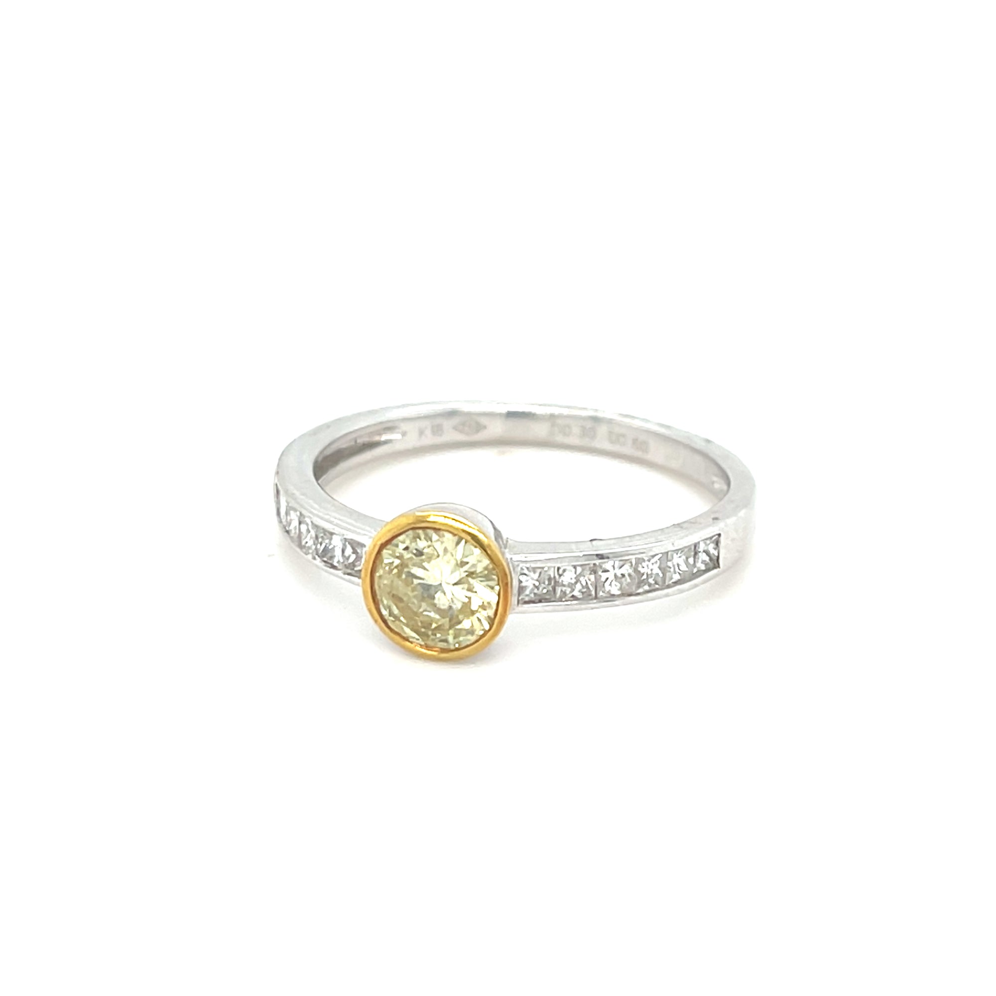 18kt White Gold Yellow Diamond Engagement Ring