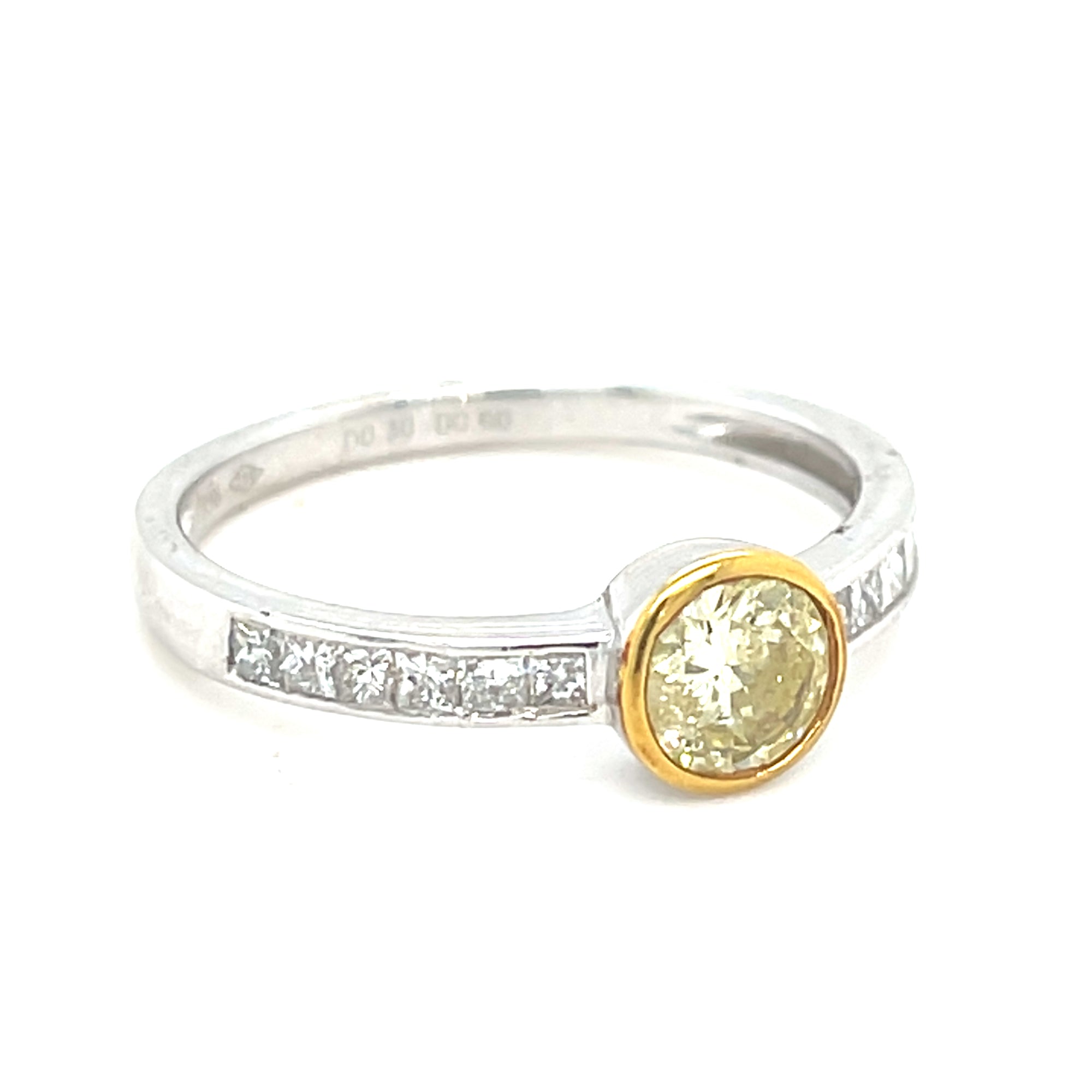 18kt White Gold Yellow Diamond Engagement Ring