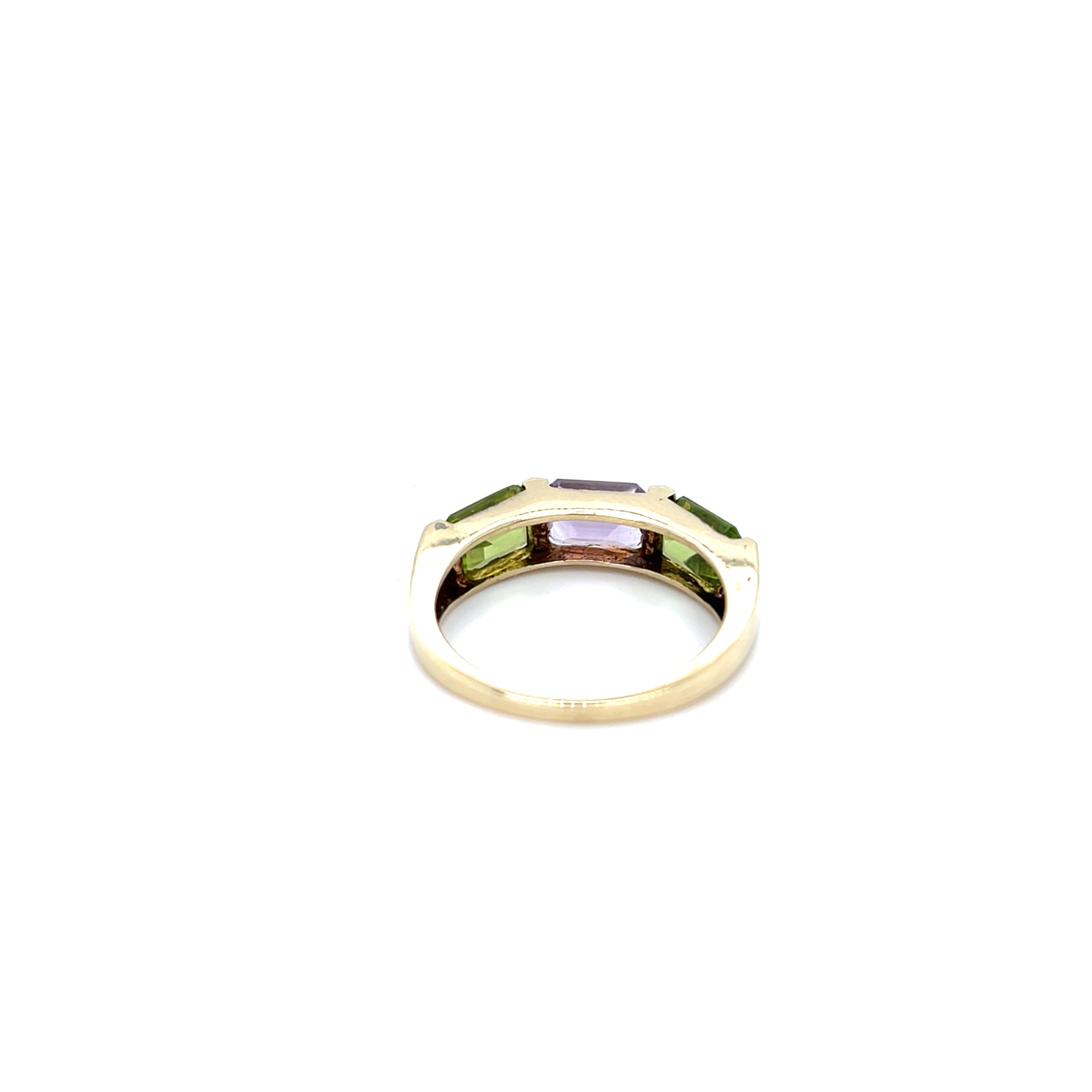 9kt Gold Peridot &amp; Amethyst Ring