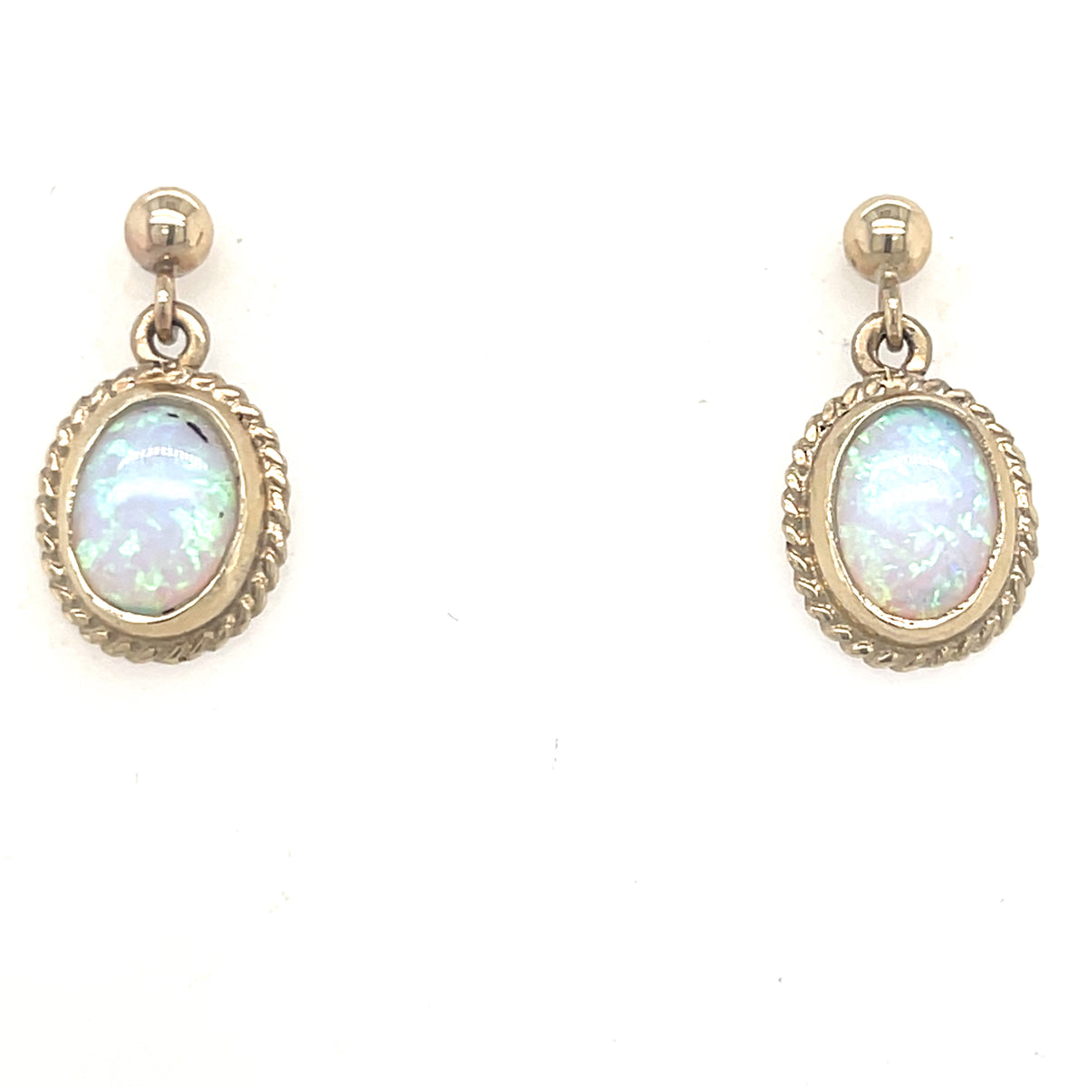 9kt Gold Opal Drop Earrings