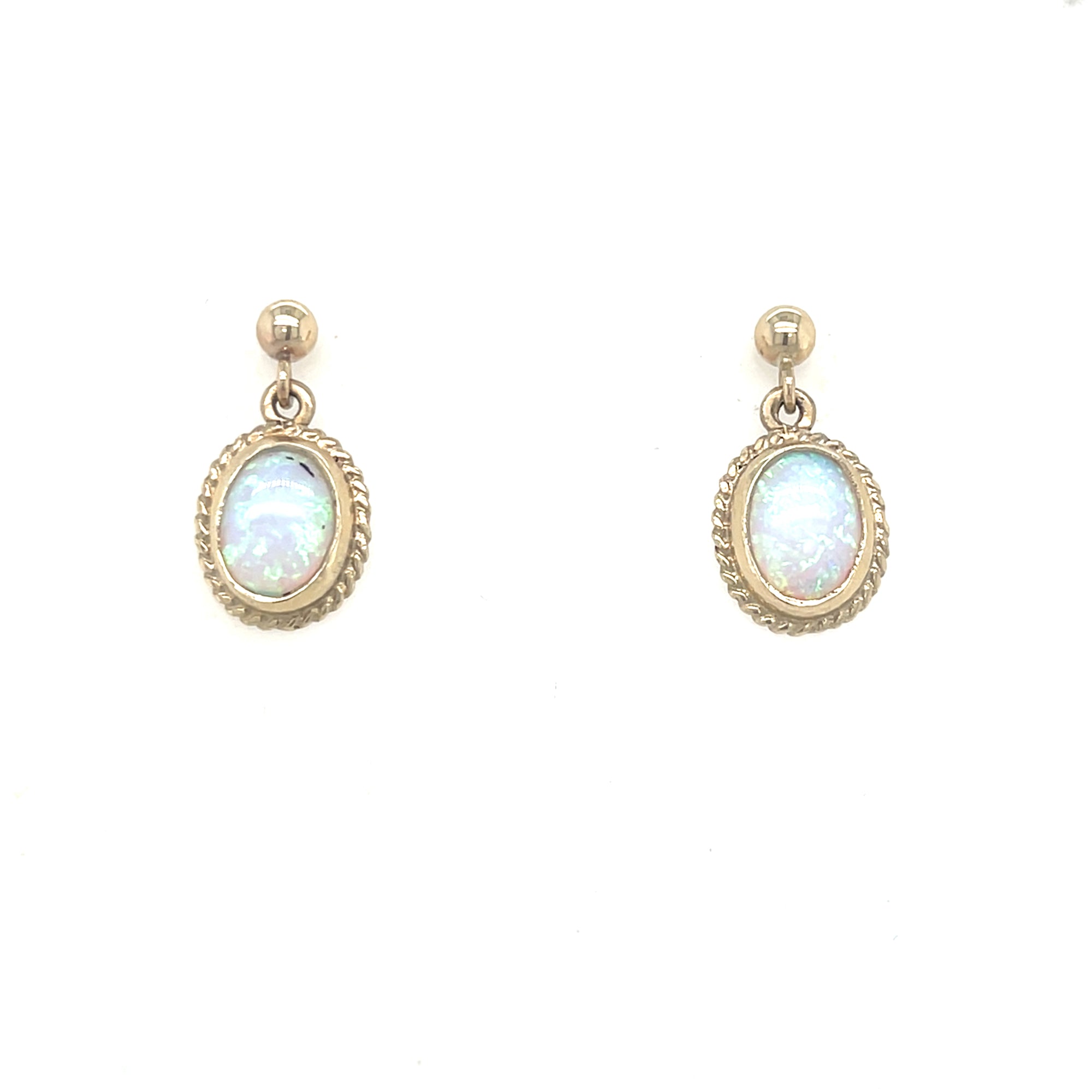 9kt Gold Opal Drop Earrings