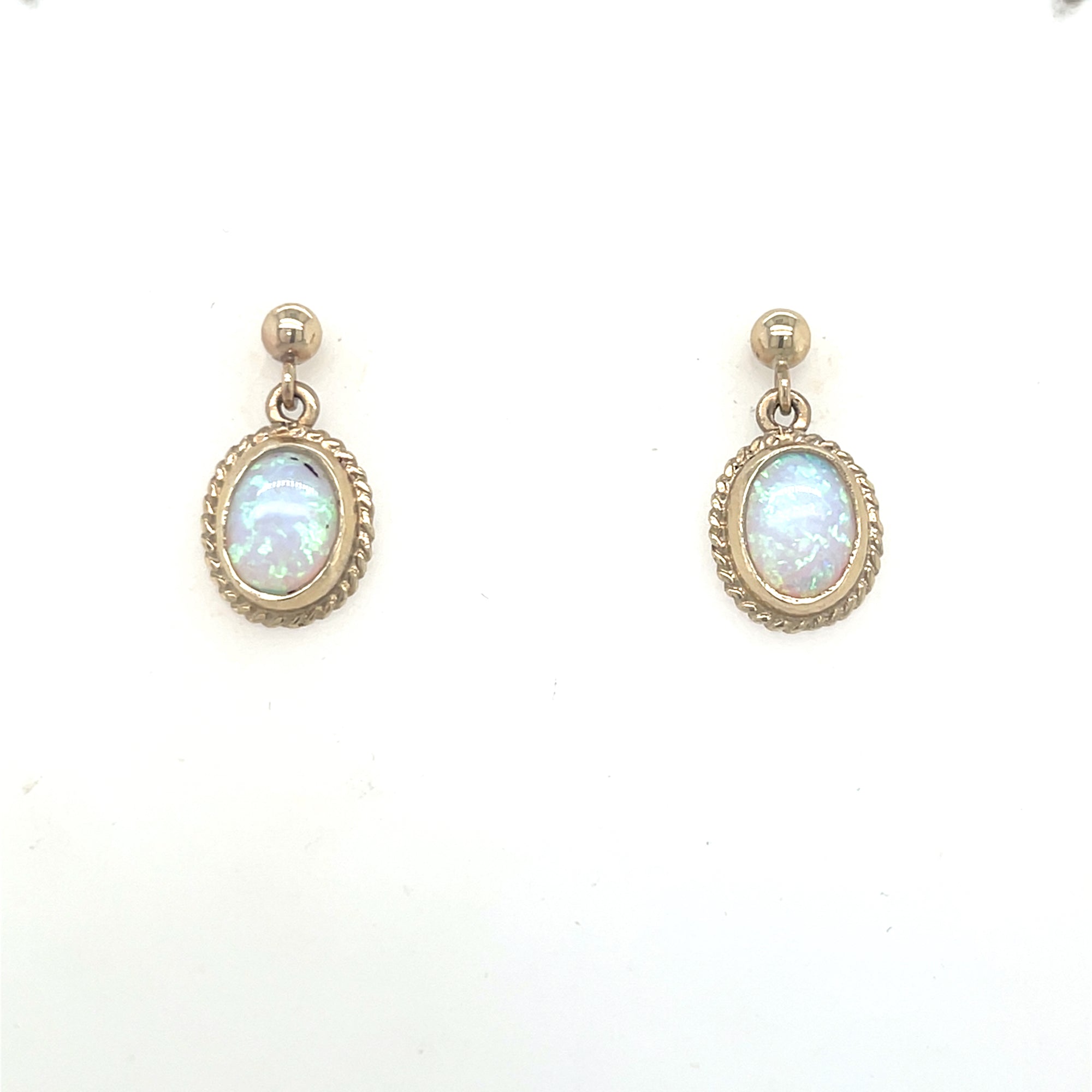 9kt Gold Opal Drop Earrings