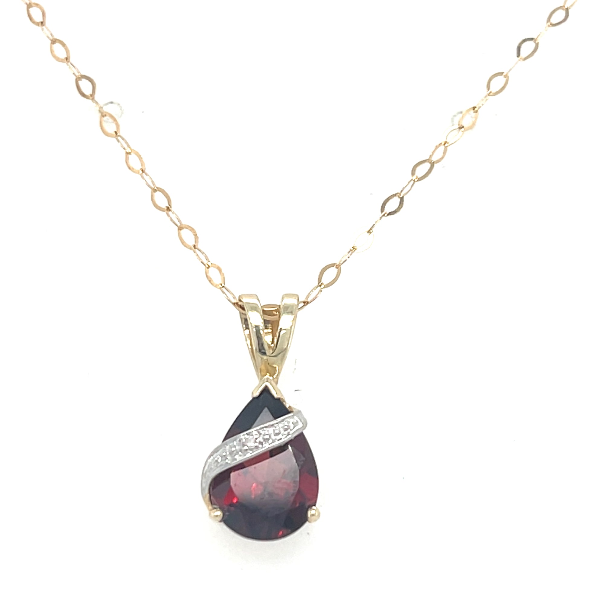 9kt Gold Garnet Coloured Pendant