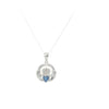 Sterling Silver Claddagh Birthstone Pendant