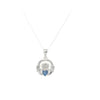 Sterling Silver Claddagh Birthstone Pendant