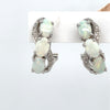 14kt White Gold Opal &amp; Diamond Earrings