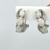 14kt White Gold Opal &amp; Diamond Earrings
