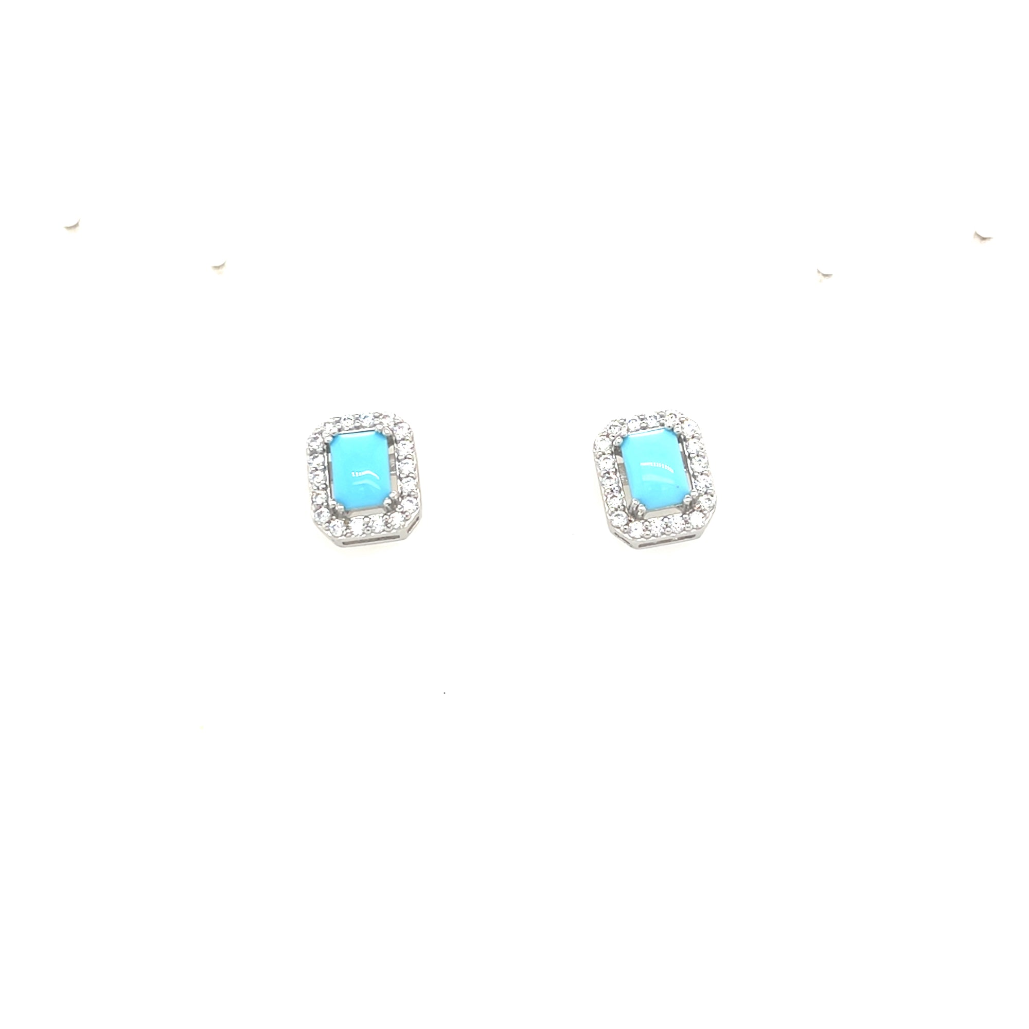 Sterling Silver Square Turquoise Earrings
