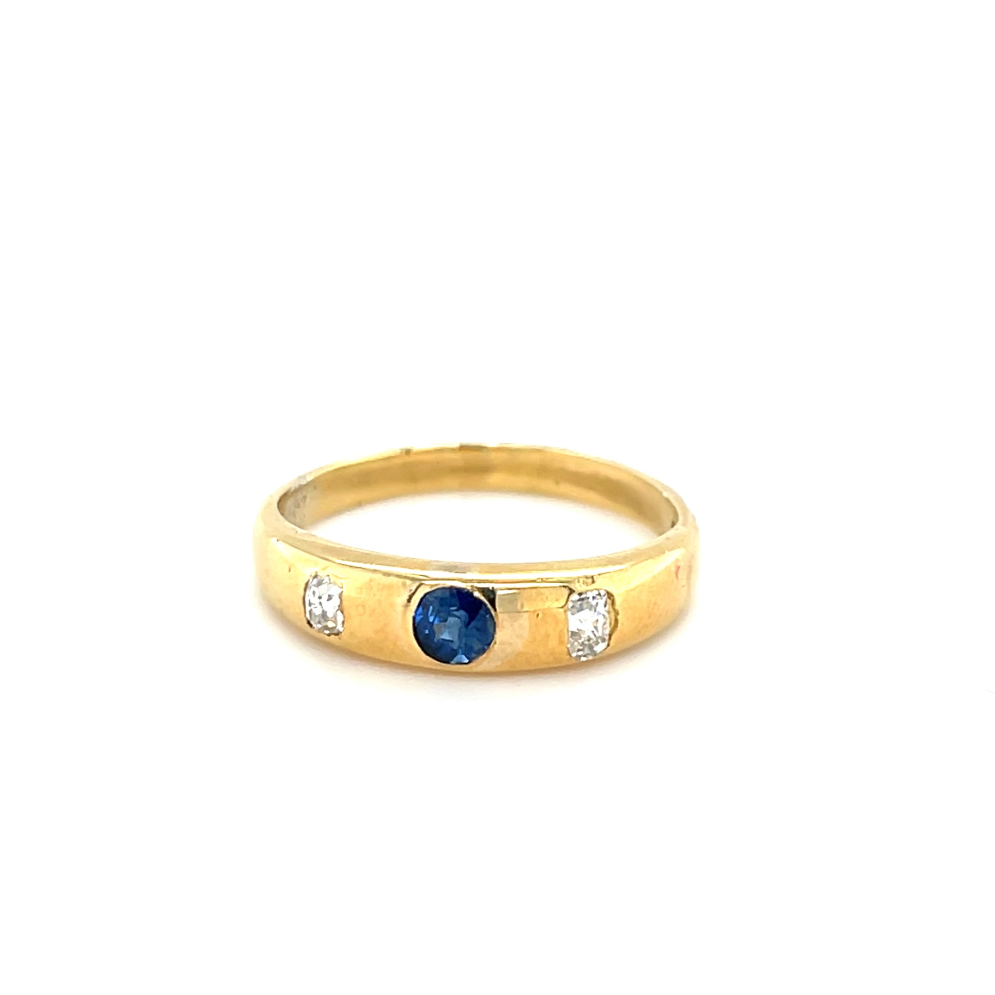 18kt Gold Diamond &amp; Sapphire Ring