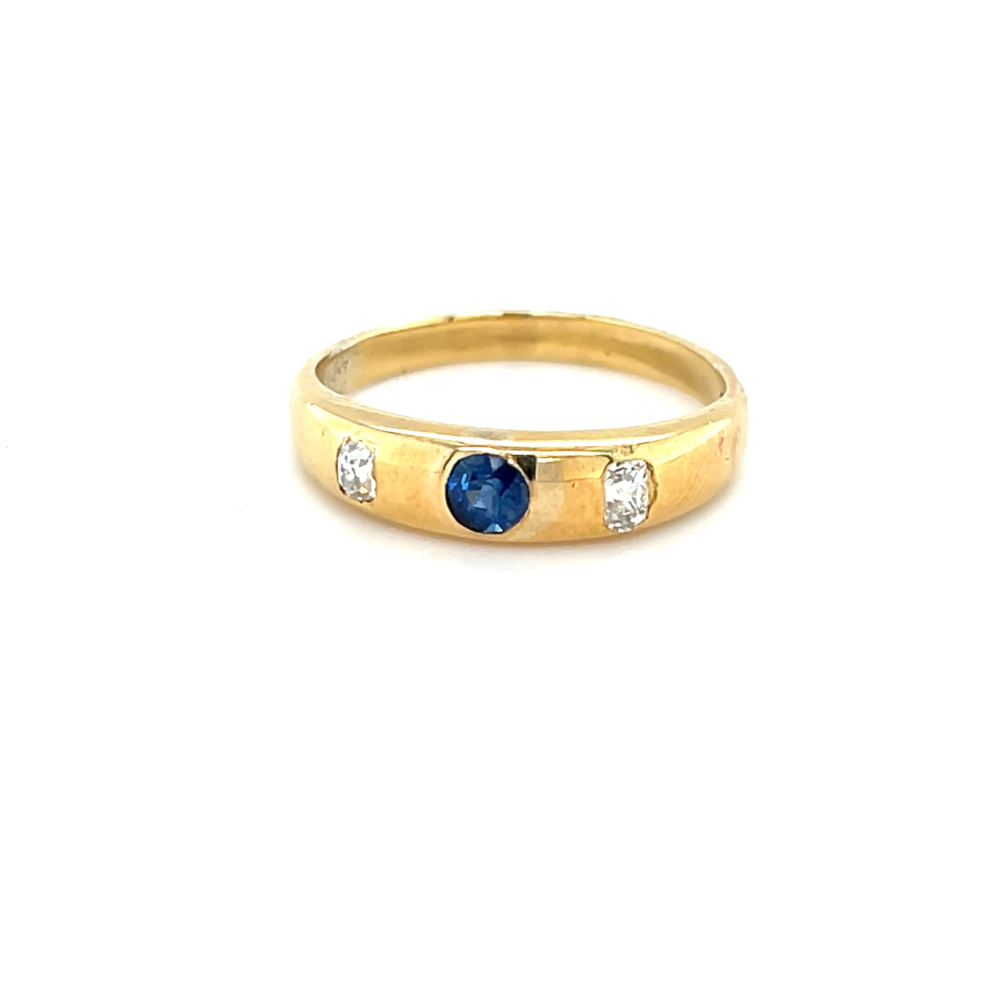 18kt Gold Diamond &amp; Sapphire Ring