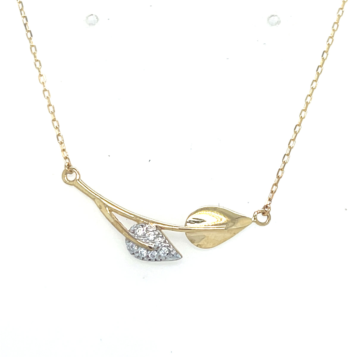 9kt Gold Double Leaf Pendant