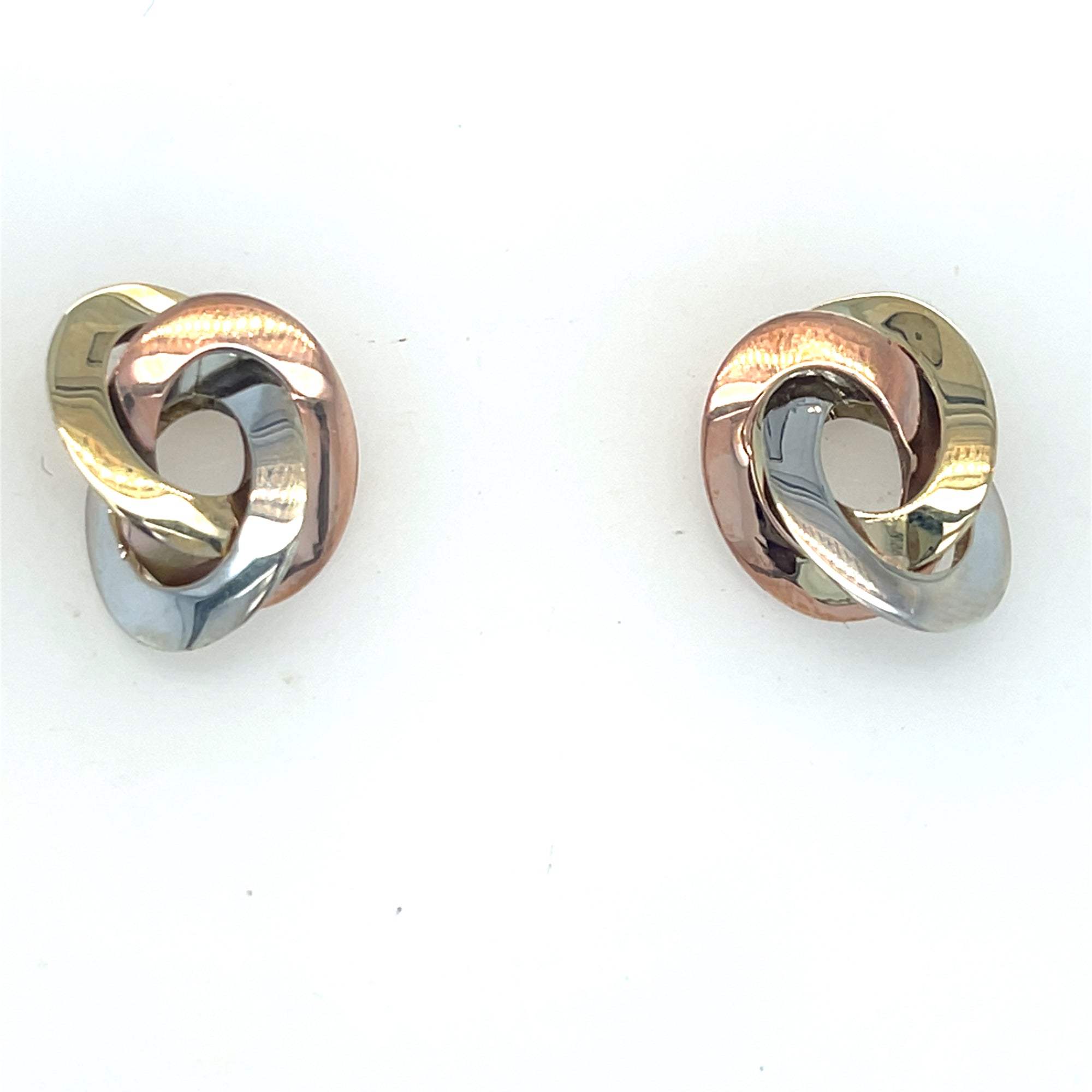9kt Gold Three Tone Earrings