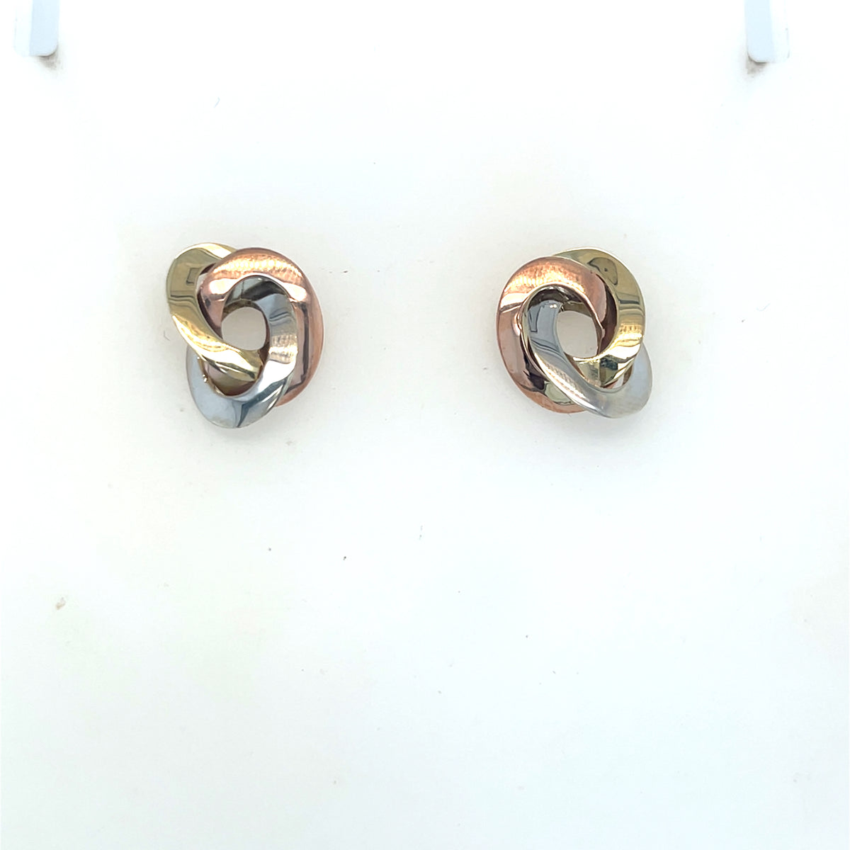 9kt Gold Three Tone Earrings