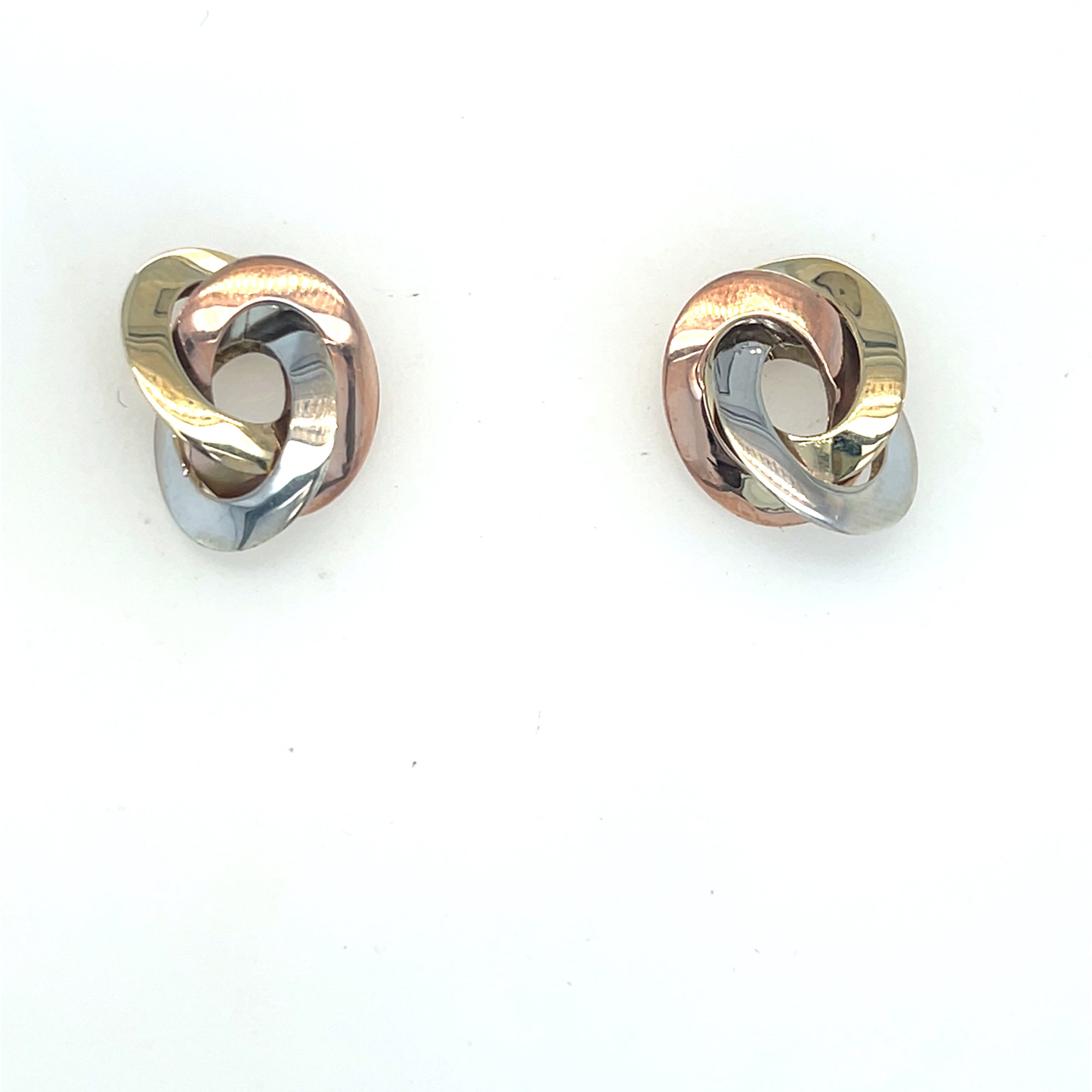 9kt Gold Three Tone Earrings
