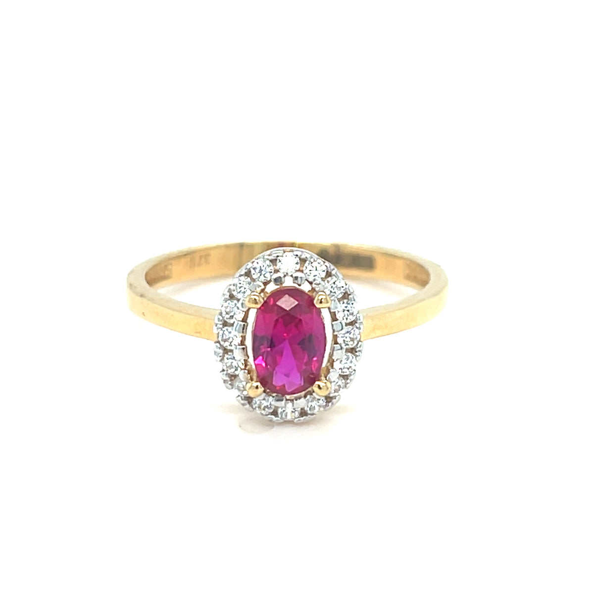 9kt Gold Ruby Cluster Ring