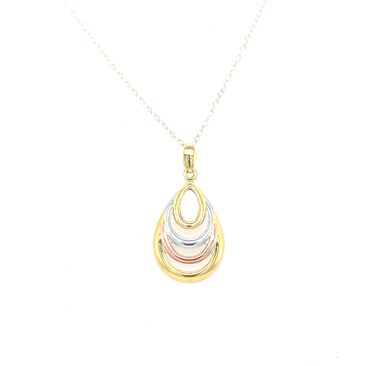 9kt Gold Three Tone Pendant