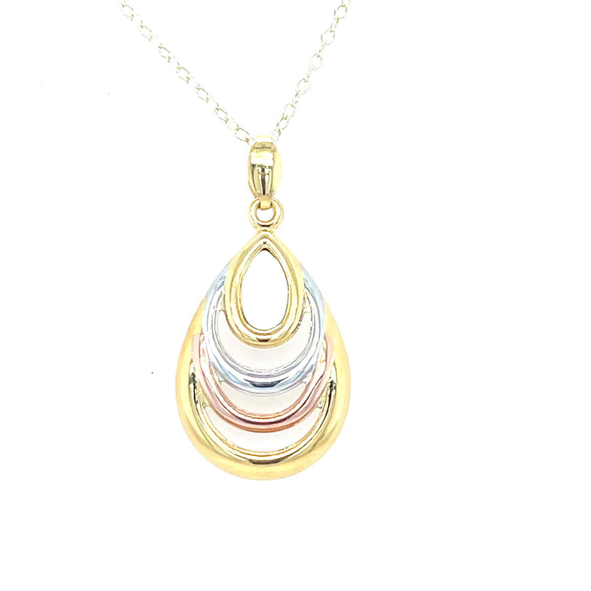 9kt Gold Three Tone Pendant