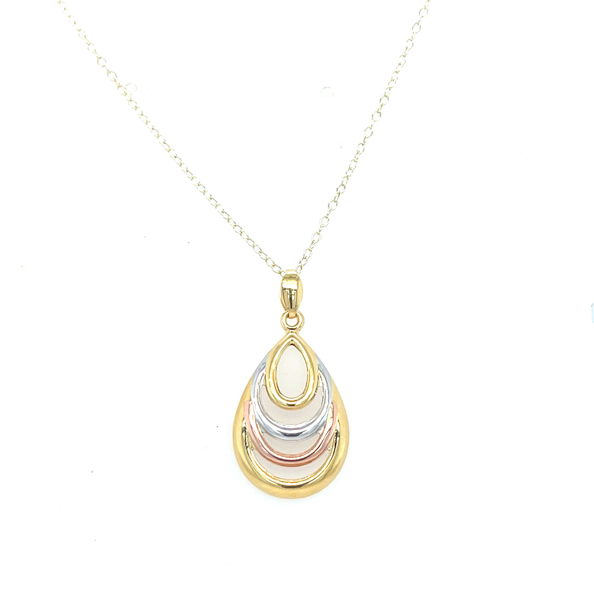 9kt Gold Three Tone Pendant