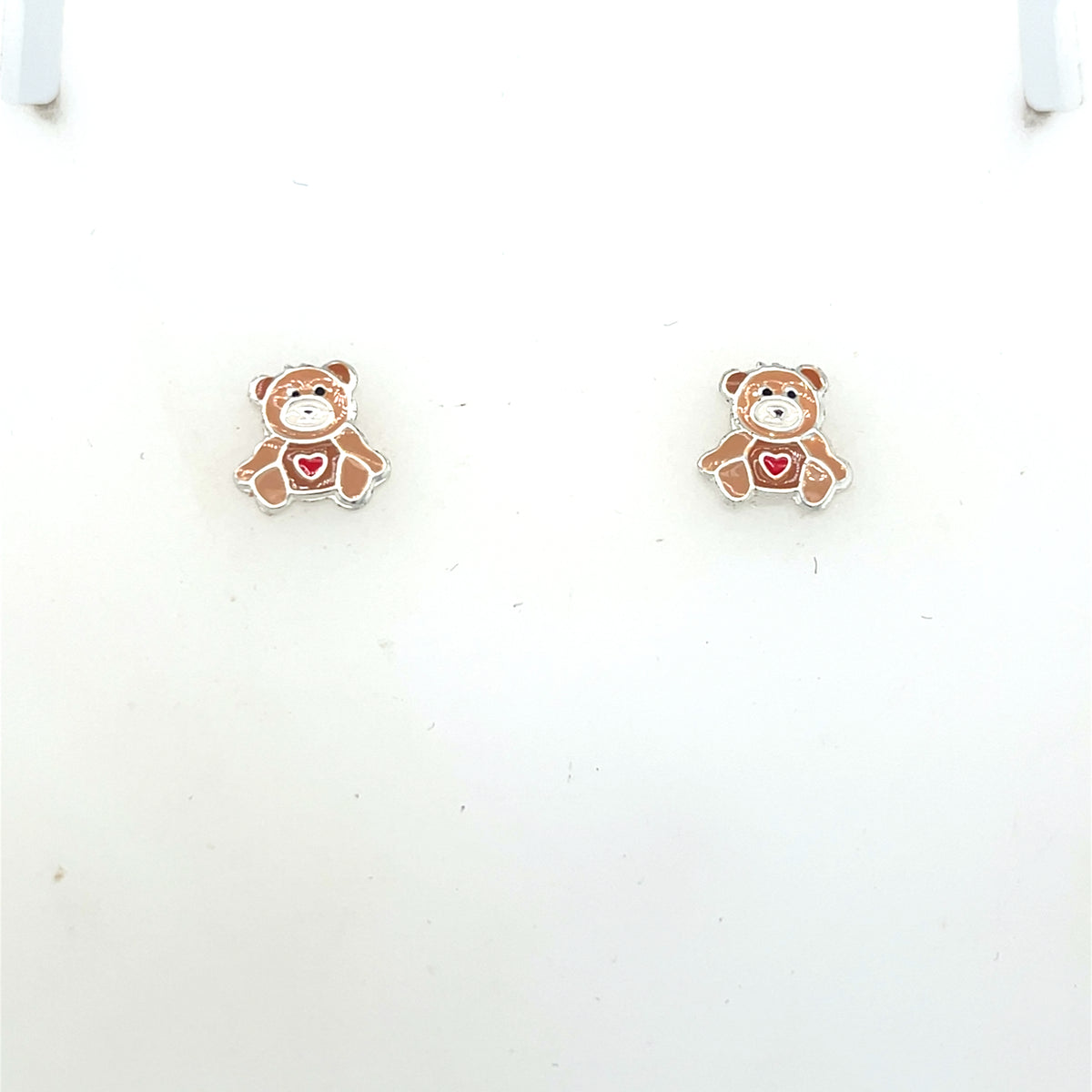 Sterling Silver Kids Teddybear Earrings