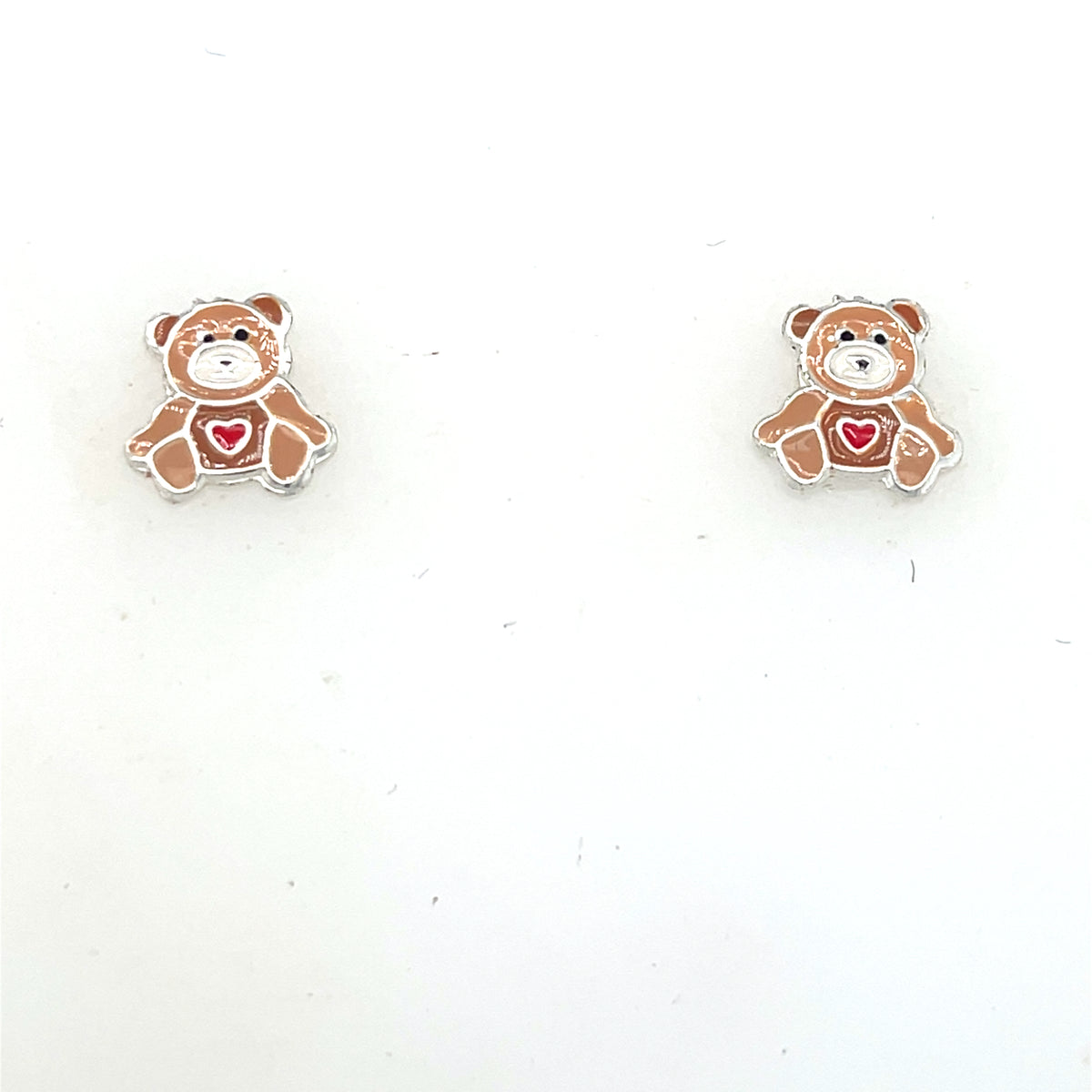 Sterling Silver Kids Teddybear Earrings
