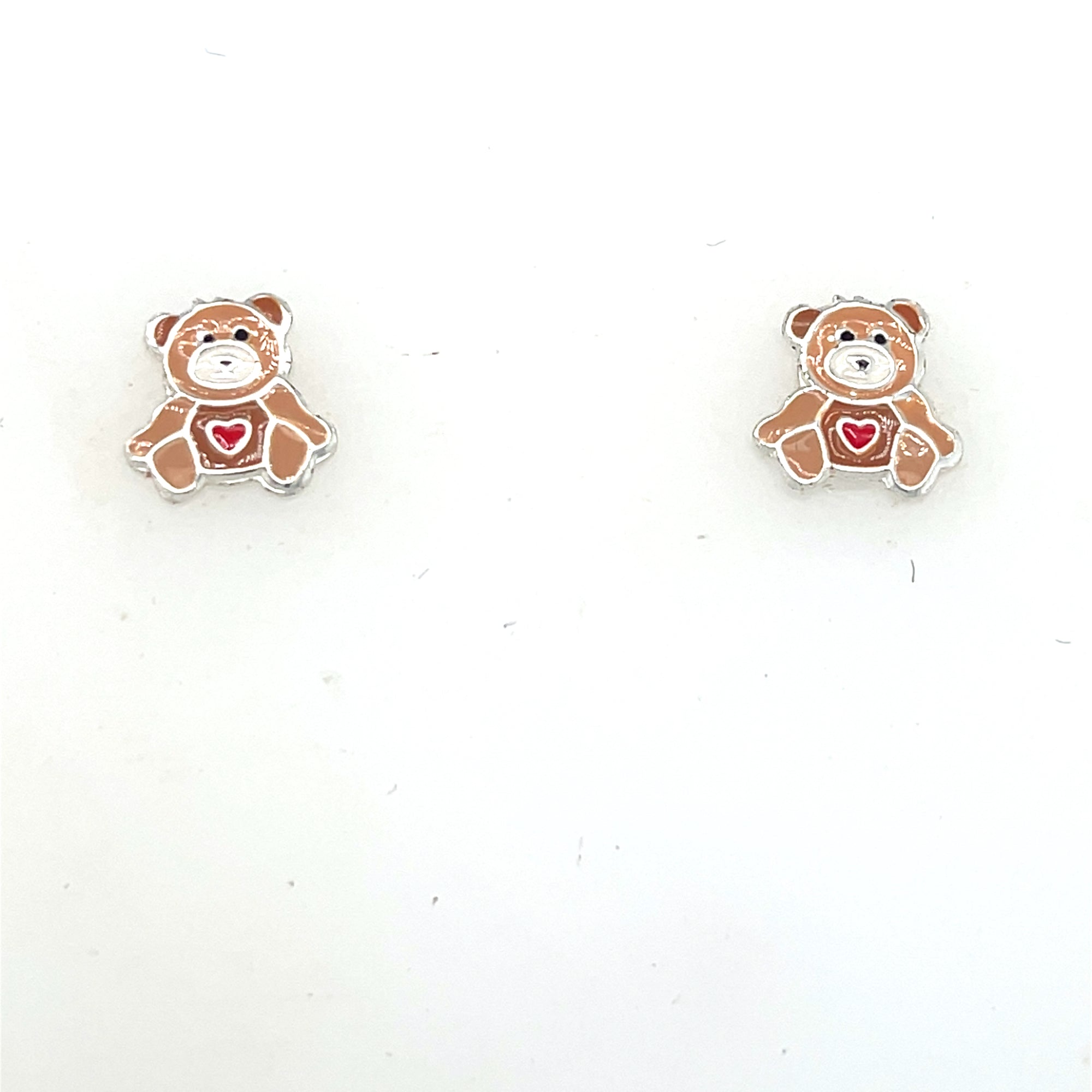 Sterling Silver Kids Teddybear Earrings