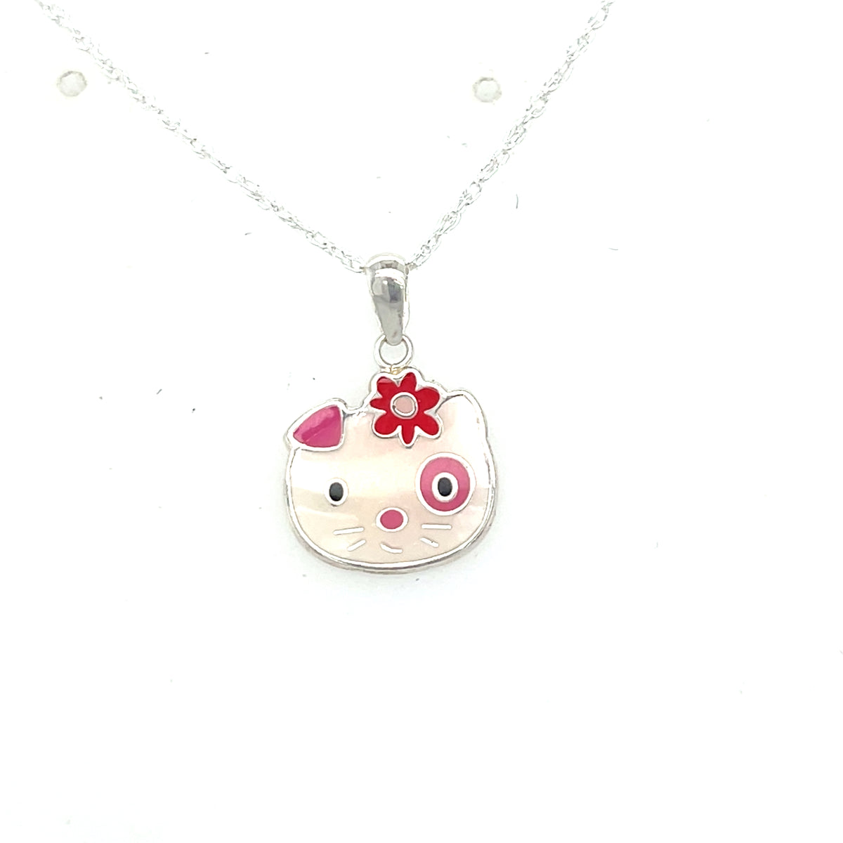 Sterling Silver Hello Kitty Style Kids Pendant