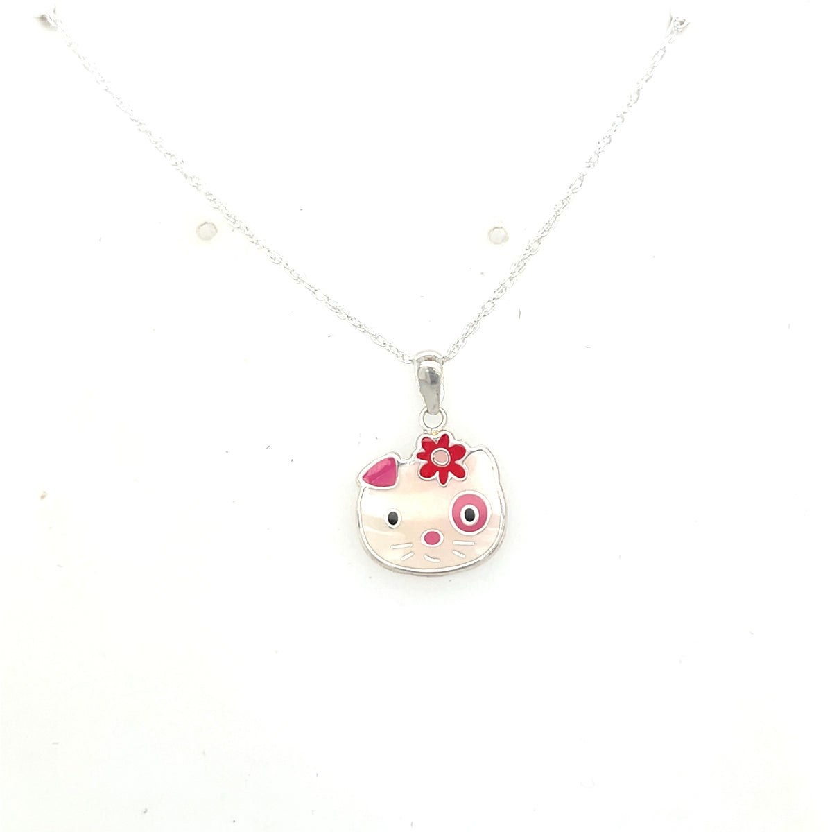 Sterling Silver Hello Kitty Style Kids Pendant