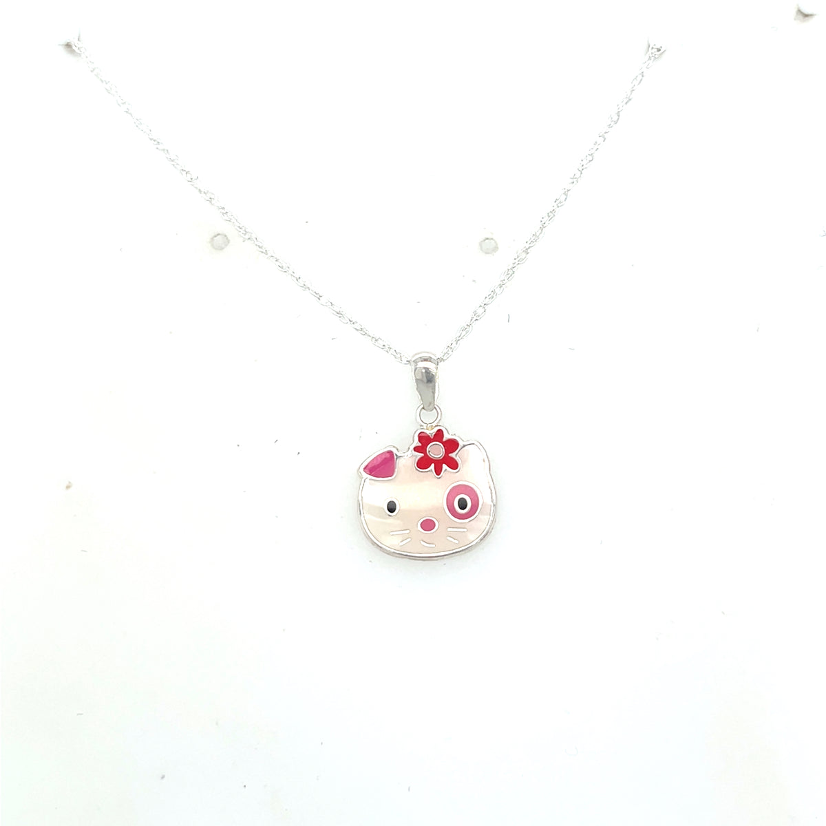Sterling Silver Hello Kitty Style Kids Pendant