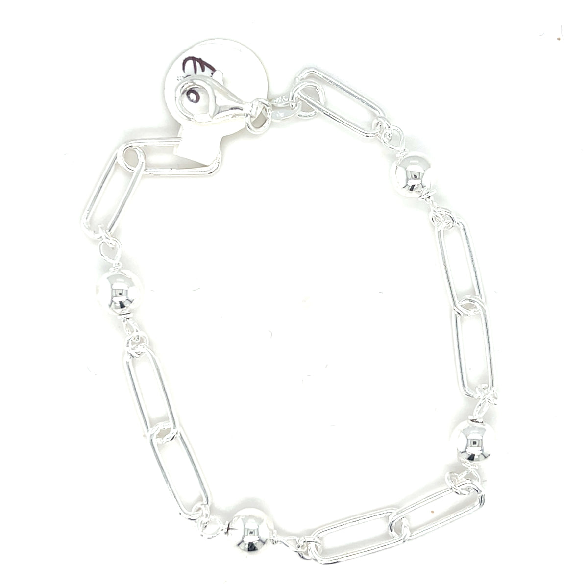 Sterling Silver Link &amp; Ball Bracelet