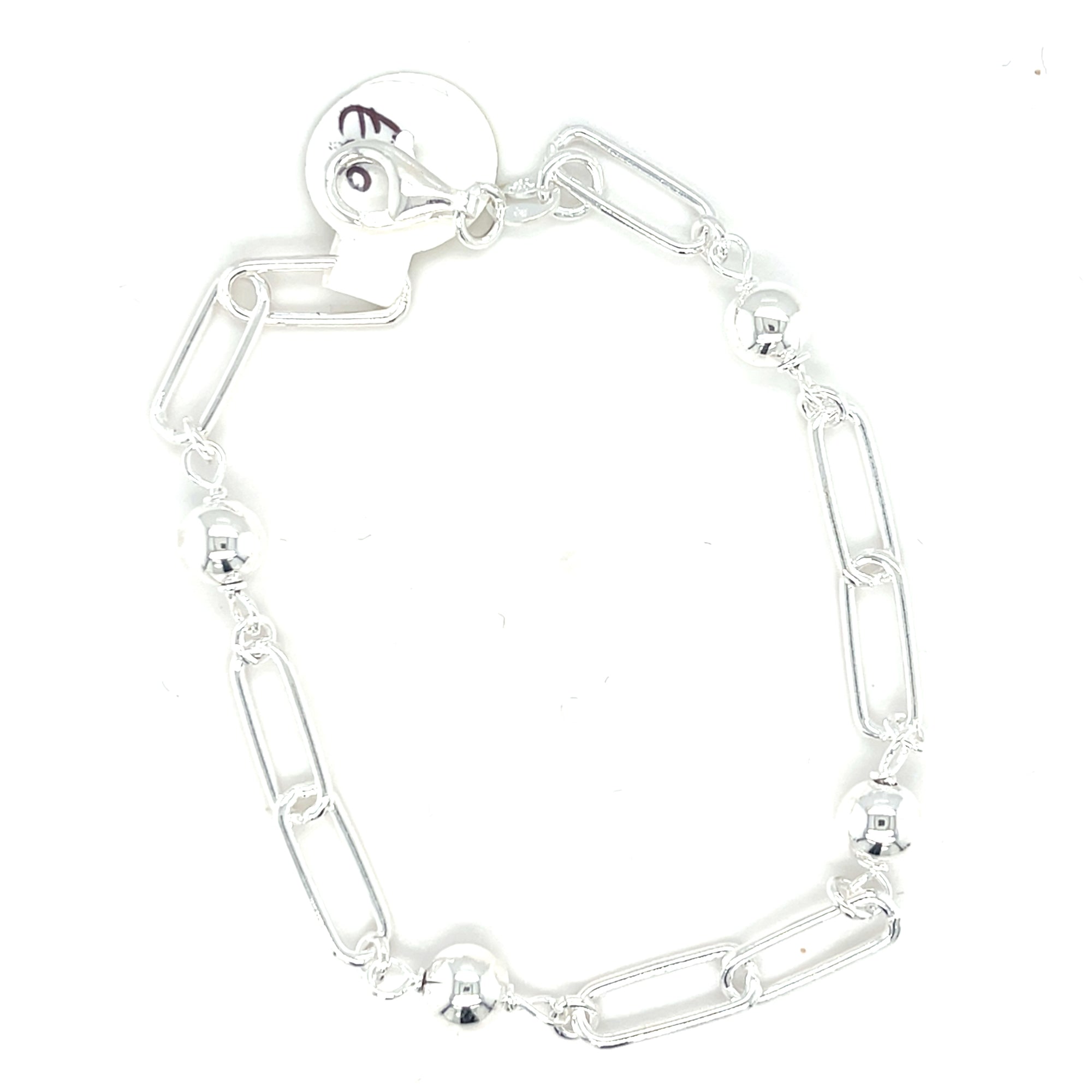 Sterling Silver Link &amp; Ball Bracelet