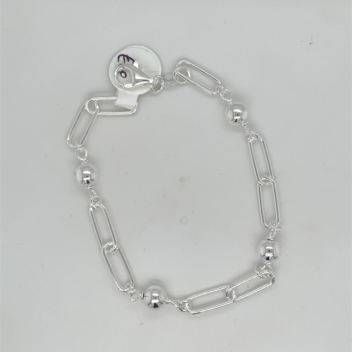 Sterling Silver Link &amp; Ball Bracelet