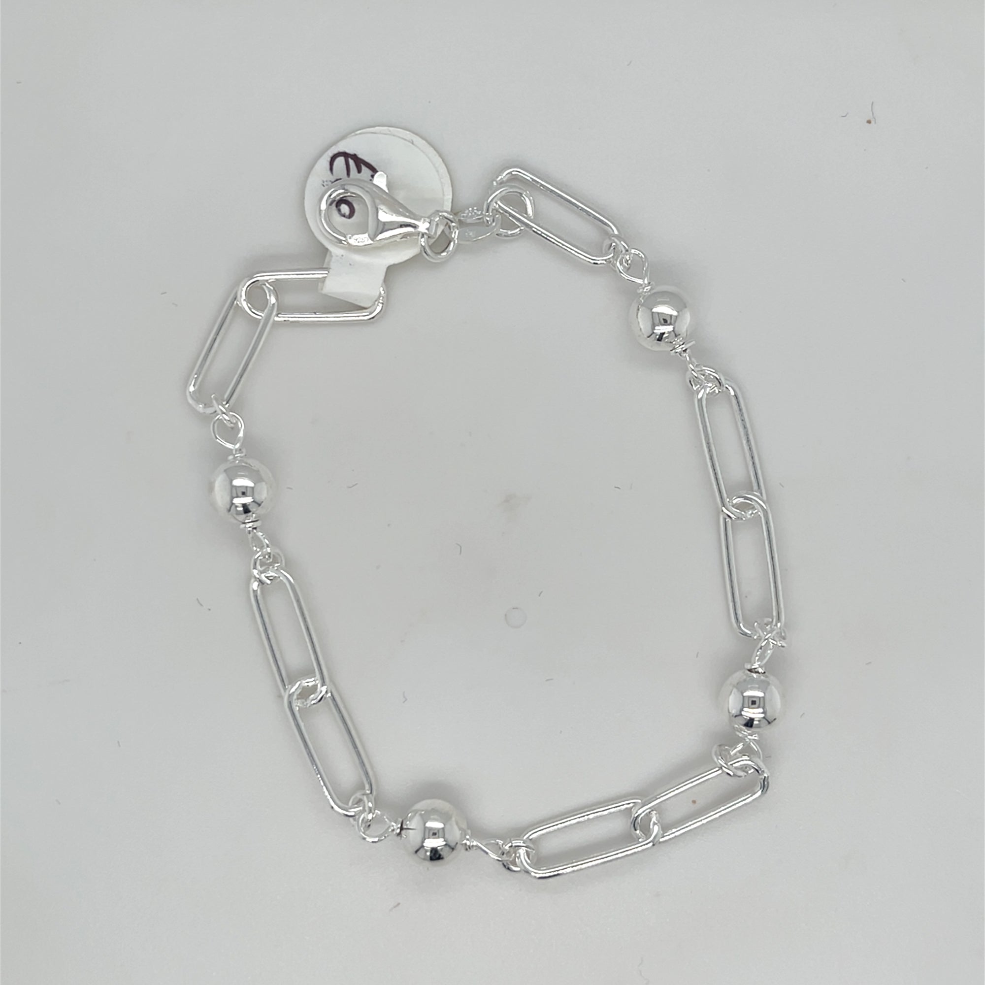 Sterling Silver Link &amp; Ball Bracelet