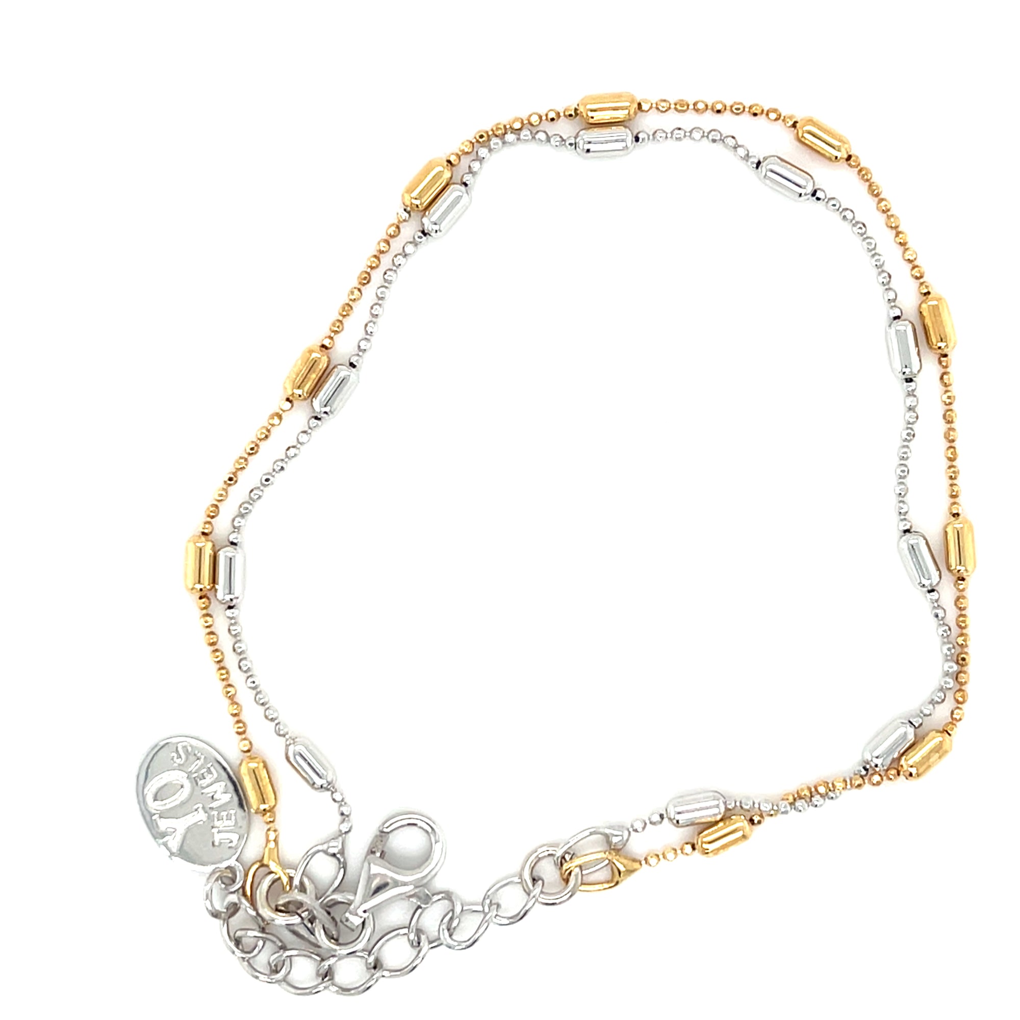 Sterling silver two tone bracelet