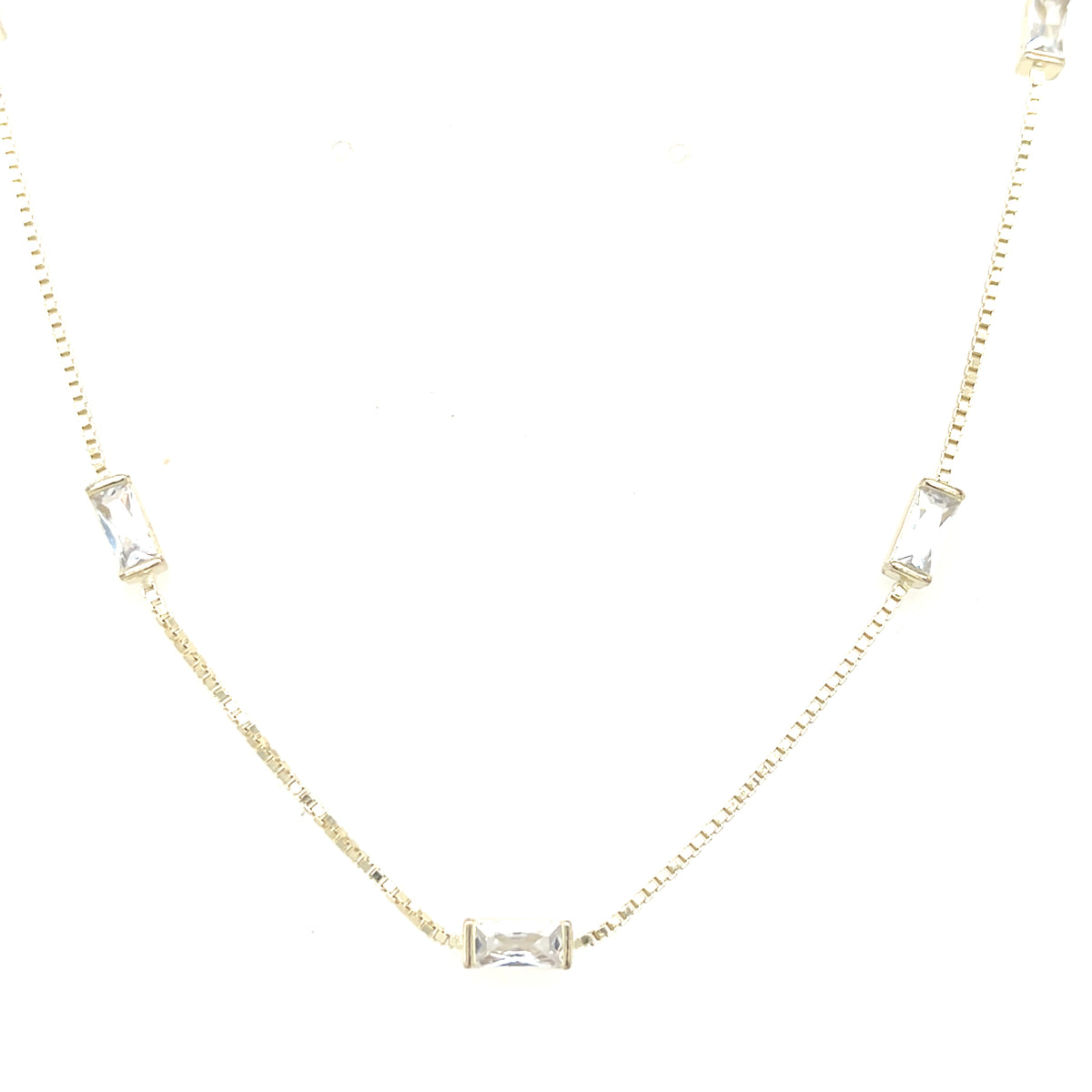 Gold coloured Necklace with clear stones