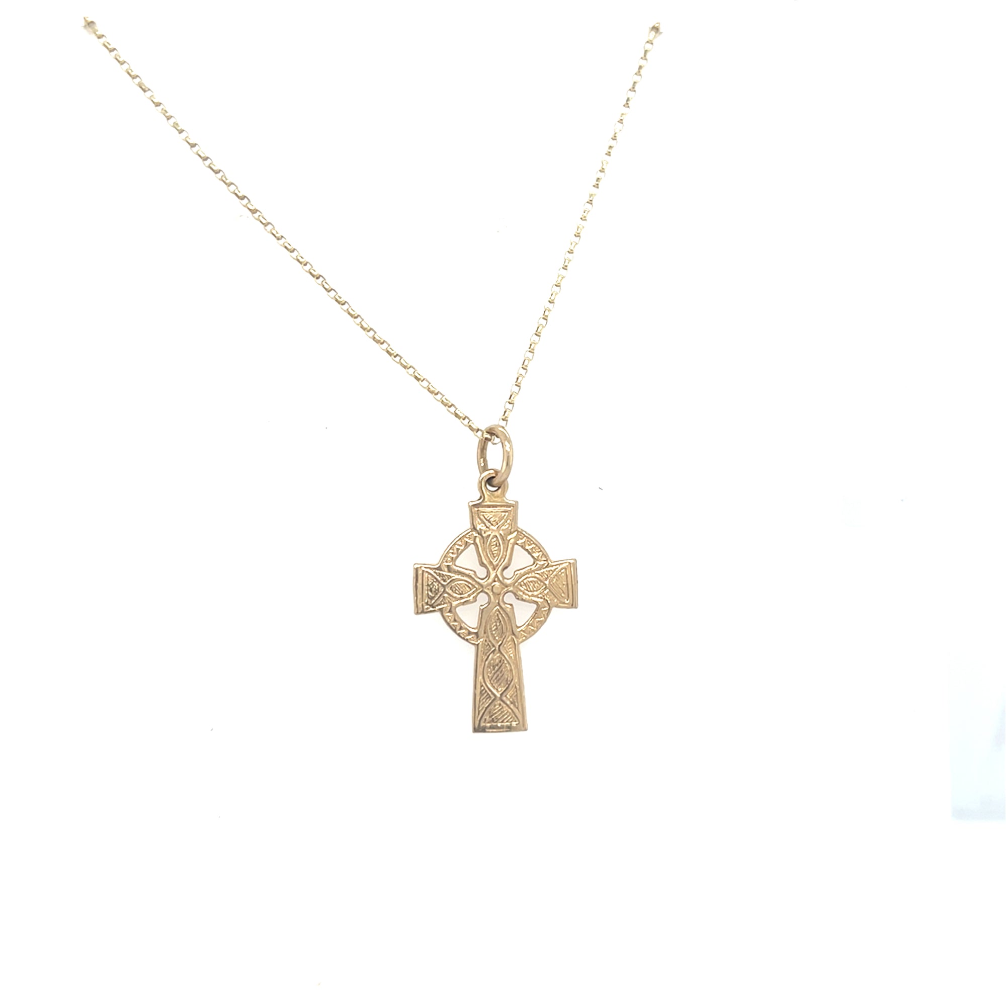 9kt Gold Celtic Cross &amp; Chain
