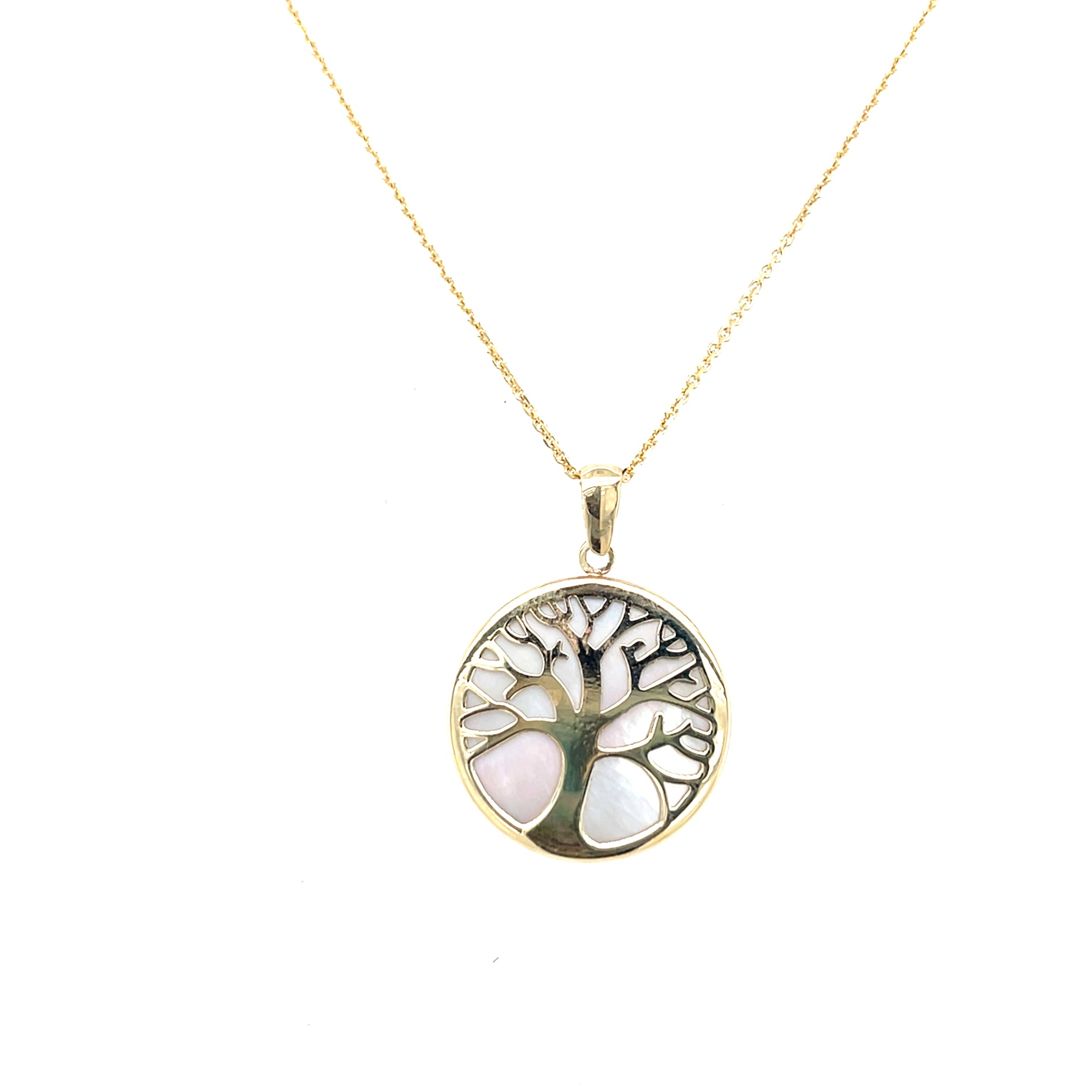 9kt Gold Tree of Life Pendant with Mother of Pearl