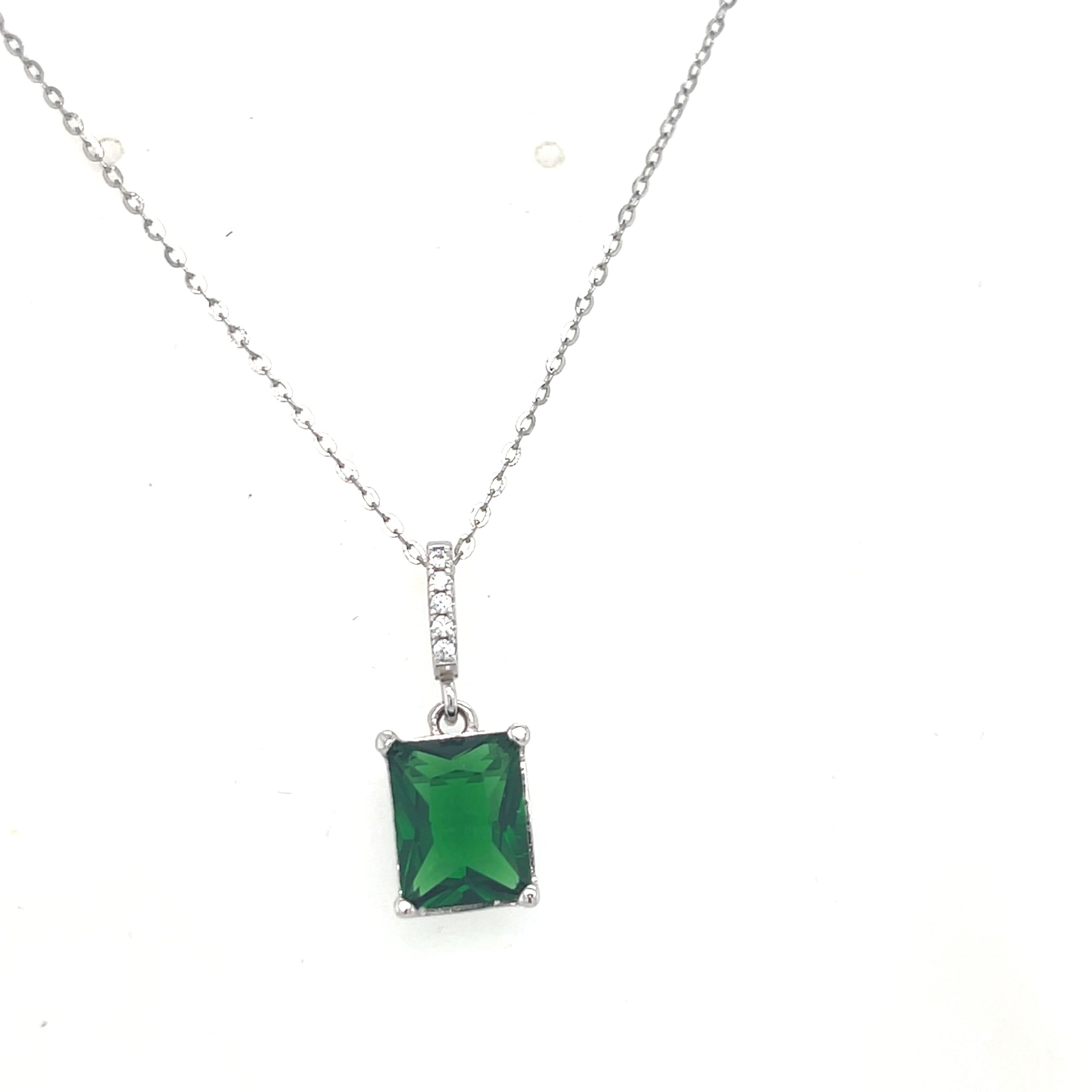 Sterling Silver Green Pendant